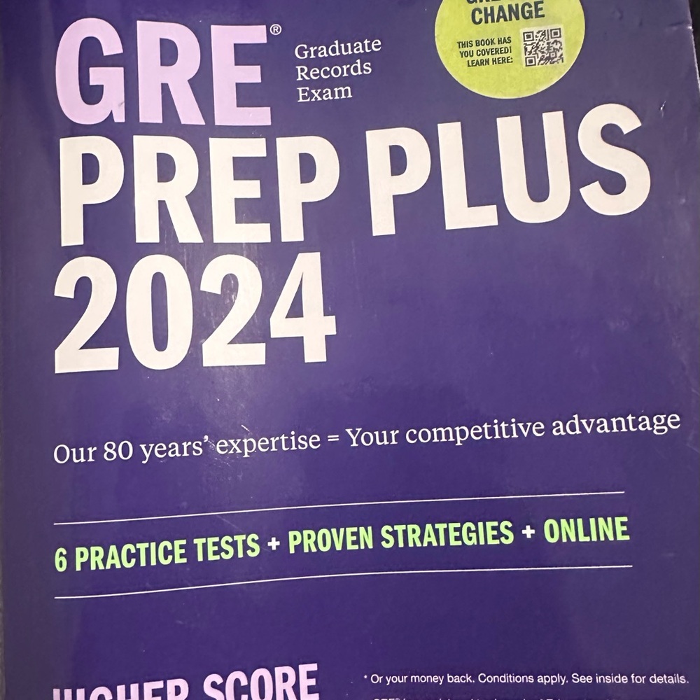 GRE Prep Plus 2024 Book - Purple Cover